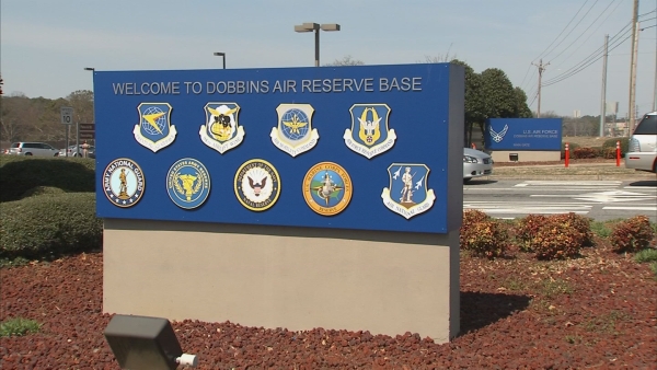 Atlanta Falcons visit Dobbins Air Force Base in Marietta